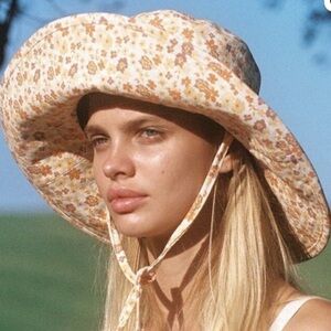 Lack of Color Revolve Bucket Hat in Peach Bloom CottageCore Size SM